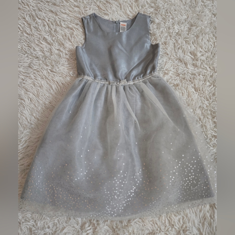 Gorgeous Gymboree Shimmering Silver Girl's Holiday Dress, Sz 7